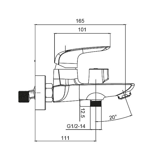 Змішувач для ванни з коротким виливом Koer KB-40008-05 (Колір чорний) (KR3473) - Фото - 2