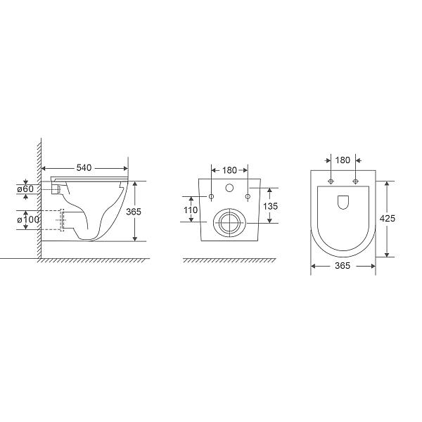 Унітаз підвісний Mixxus Premium Ellipse-0304-R 540x360x360mm, система змиву Rimless (MP6466) - Фото - 2