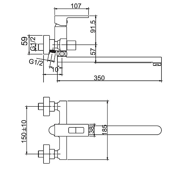 Змішувач для ванни Haiba KANT 006 EURO (HB9602) - Фото - 2