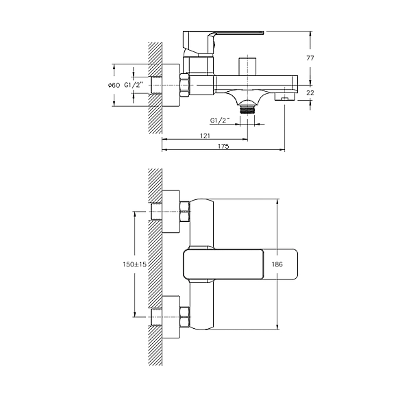 Змішувач для ванни Haiba Kubus 009 (HB0798) - Фото - 3