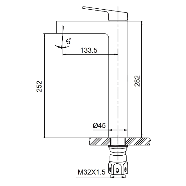Змішувач для умивальника Koer KI-11016-02 високий (з нерж. сталі) (Колір нерж) (KR4790) - Фото - 3