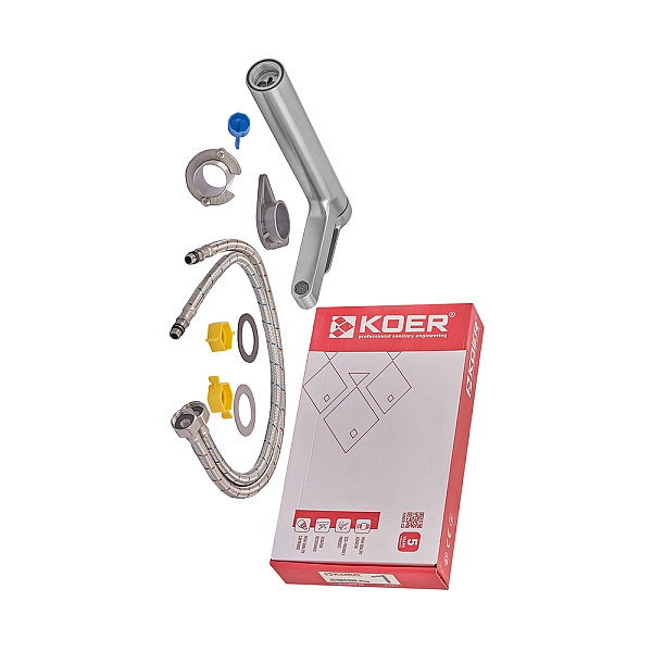 Змішувач для умивальника Koer KI-11016-02 високий (з нерж. сталі) (Колір нерж) (KR4790) - Фото - 5