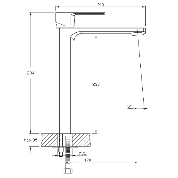 Змішувач для умивальника Haiba Kubus 001 високий (HB0839) - Фото - 2