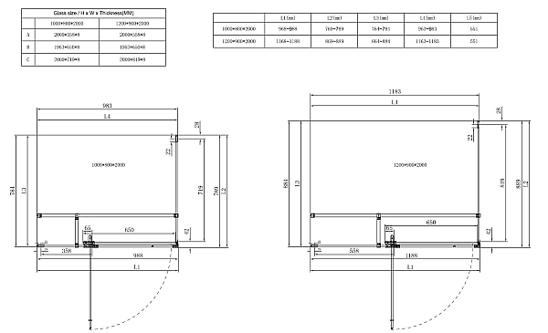 Душова кабіна без піддону Koer SR SC02-120x90x200-TR-01 прозоре скло Easy Clean 8мм, хром (KR5354) - Фото - 5