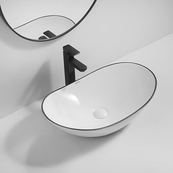 Раковина накладна Mixxus Premium WAVE-0105 EDGE BLACK 620х360х160mm (MP6556) - Фото - 5