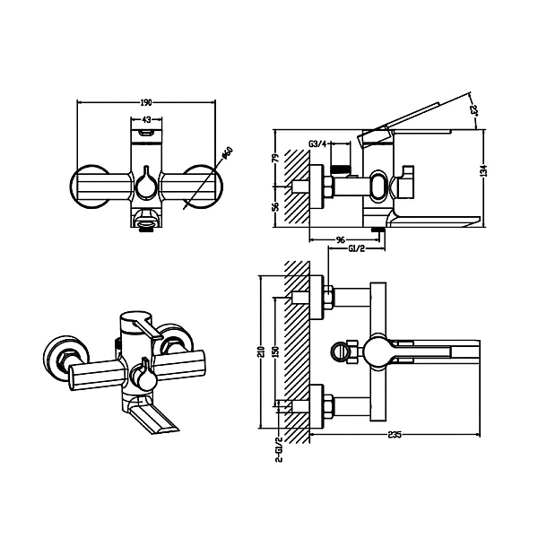 Душова колона зі змішувачем Mixxus Lord 009-J (MI7132) - Фото - 2