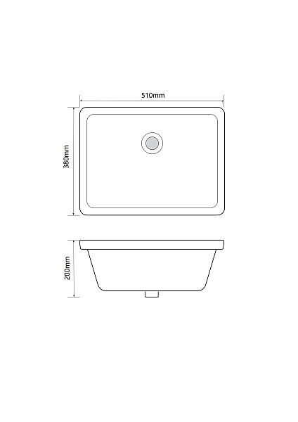 Раковина врізна під стільницю MIXXUS PREMIUM STYLE-1701 510х380х200mm з переливом (MP6567) - Фото - 2