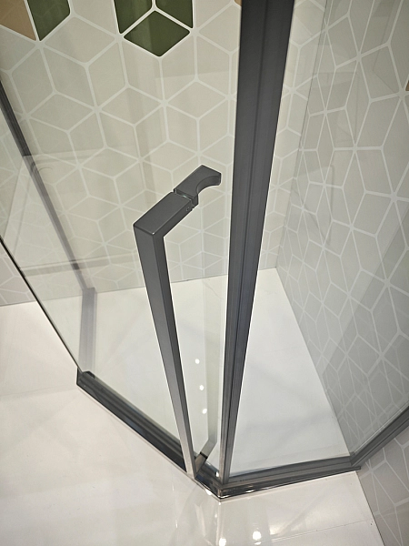 Душова кабіна без піддону Koer SR SC06-90x90x200-TR-07 прозоре скло Easy Clean 8мм, графіт (KR5366) - Фото - 3