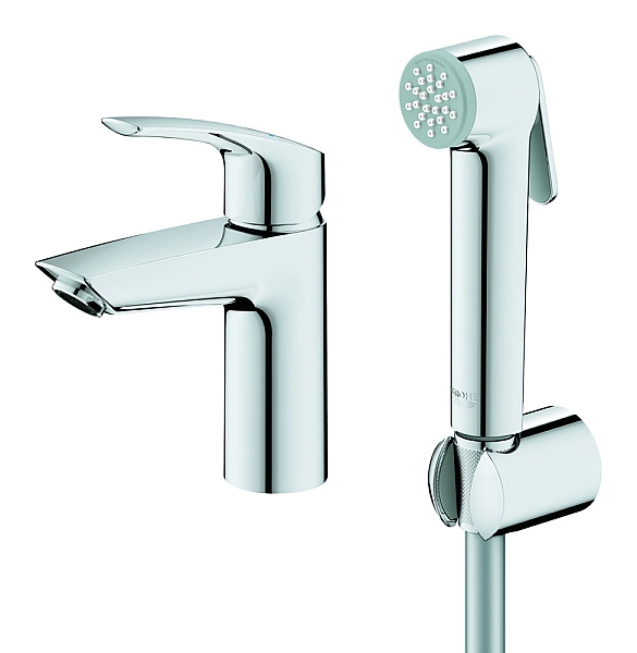 Змішувач для раковини з гігієнічним душем Grohe Eurosmart New (23124003) - Фото - 5