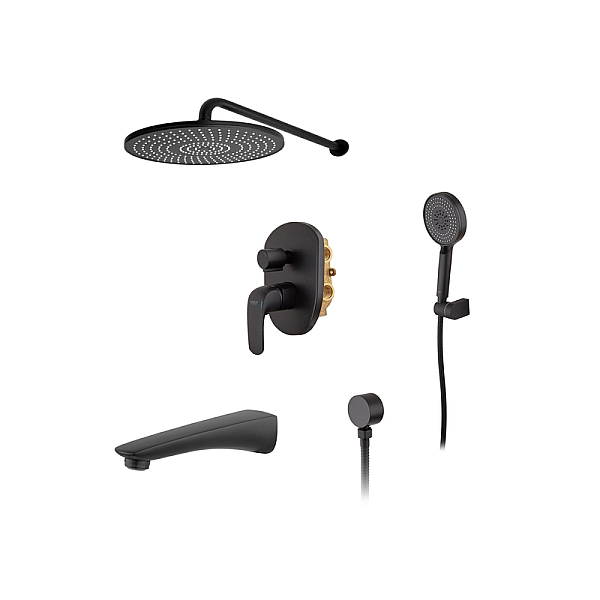 Вбудована душова система із змішувачем Koer KB-64008-05 (Колір чорний) (KR3477) - Фото - 3