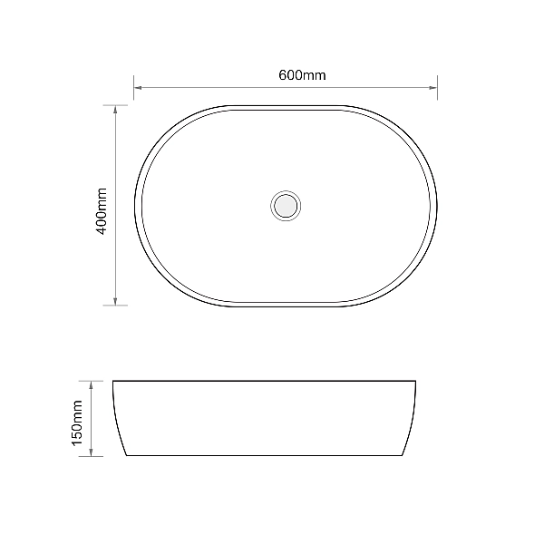 Раковина накладна MIXXUS PREMIUM ELLIPSE-0105 600х400х150mm (MP6563) - Фото - 8