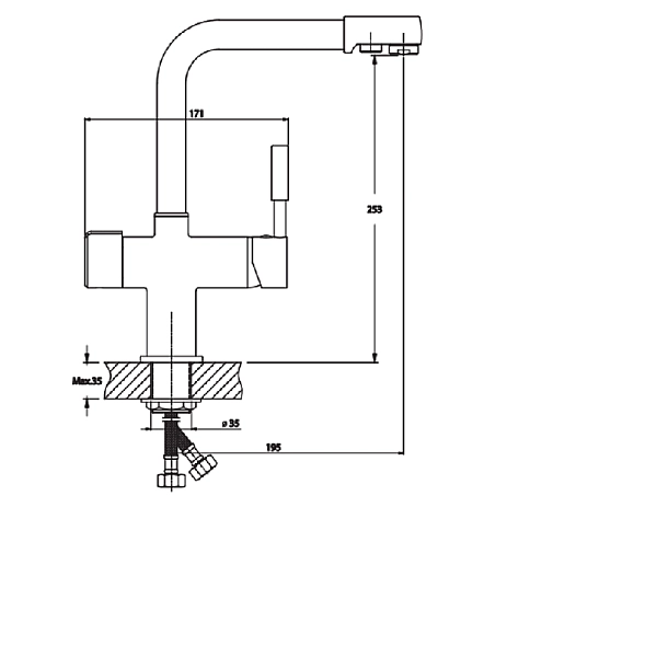 Змішувач для кухні Haiba Hans 021 з вих. для питної води (білий) (HB0842) - Фото - 2