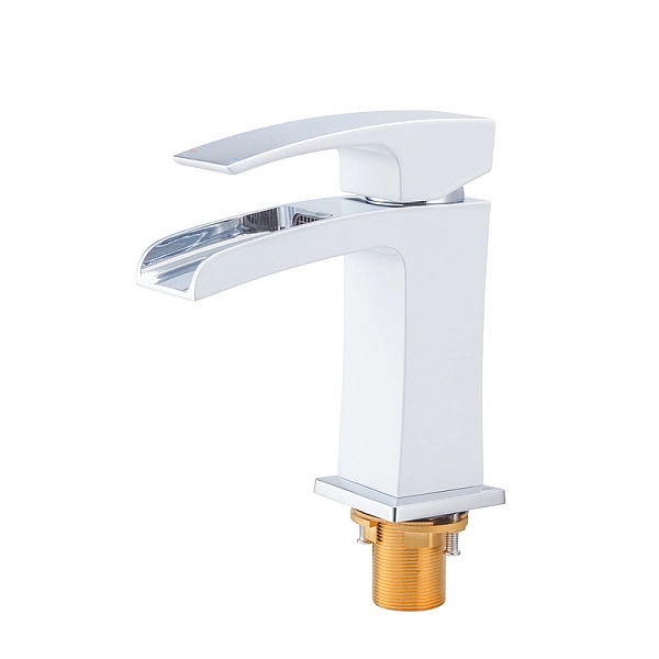 Змішувач для умивальника Koer KB-14007-04 водоспад (Колір хром+білий) (KR5155) - Фото - 2