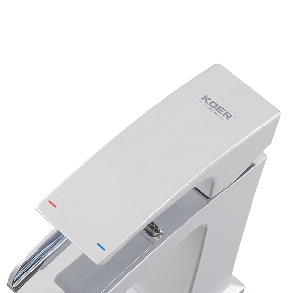 Змішувач для умивальника Koer KB-14007-04 водоспад (Колір хром+білий) (KR5155) - Фото - 5