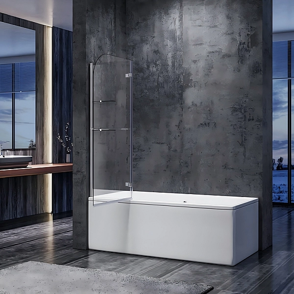 Шторки скляні на ванну Koer SR BS05-90x140-TR-01 прозоре скло Easy Clean 6мм, хром (KR5372) - Фото - 9