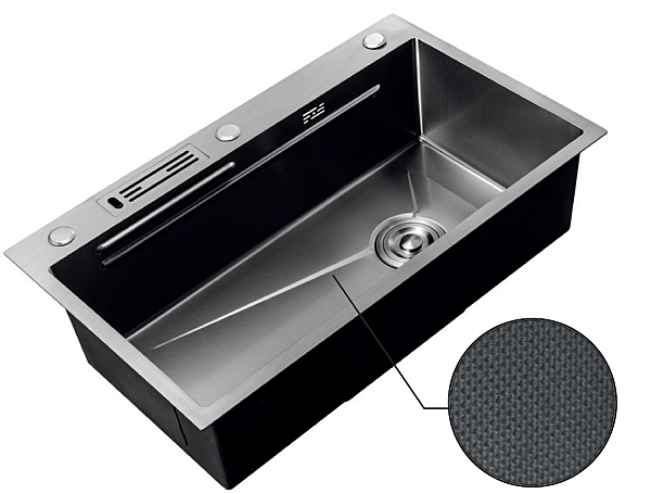 Мийка Mixxus Premium MH7545-SET-05 MICRO DECOR NANO-BLACK (3.0/0.8) комплект (графіт) (MX9633) - Фото - 4