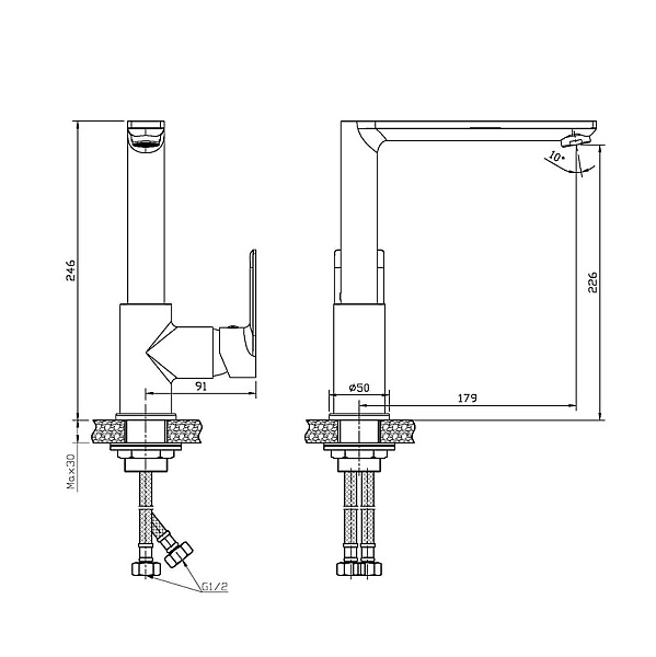 Змішувач для кухні Haiba Alex 018 (HB0890) - Фото - 2