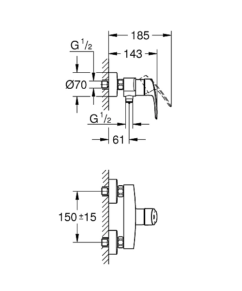 Змішувач для душу Grohe Eurosmart New (33555003) - Фото - 4