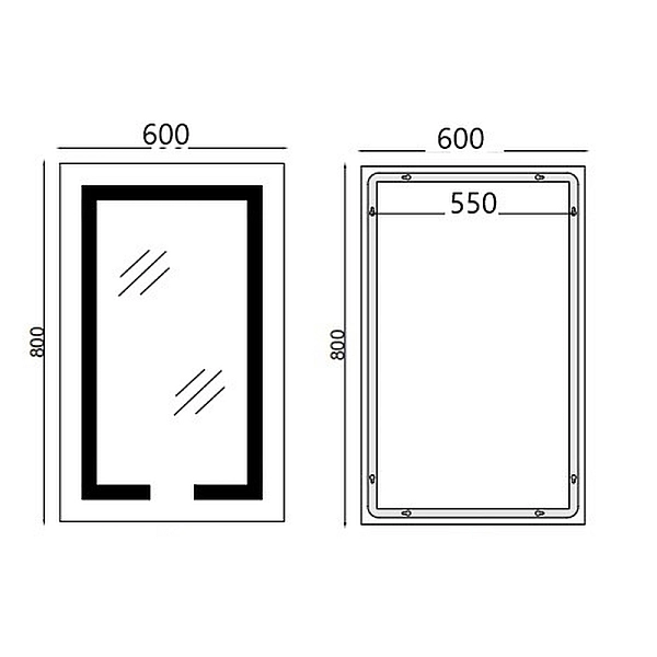 Дзеркало Mixxus HARD MR06-60x80-CASE з Led Touch, Anti-fog, димером, регулятором яскравості, годинником (MI7157) - Фото - 2