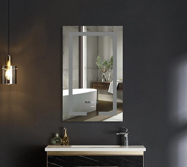 Дзеркало Mixxus HARD MR06-60x80-CASE з Led Touch, Anti-fog, димером, регулятором яскравості, годинником (MI7157) - Фото - 8