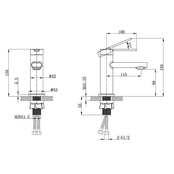 Змішувач для умивальника Mixxus Lord 001 Nut Graphite (Колір графіт) (MI7137) - Фото - 2