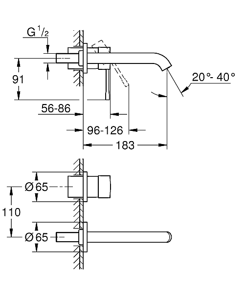Змішувач для раковини прихованого монтажу Grohe Essence M-Size (29192001) - Фото - 2