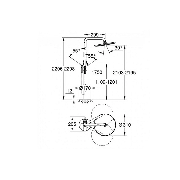 Змішувач для душу окремо стоячий Grohe Essence (23741001) - Фото - 2