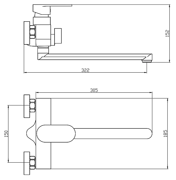 Змішувач для ванни Mixxus Bruno 006 (Euro) (MI6277) - Фото - 2
