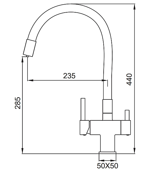 Змішувач для кухні Koer KB-72023-05 з виходом для питної води (KR5009) - Фото - 3