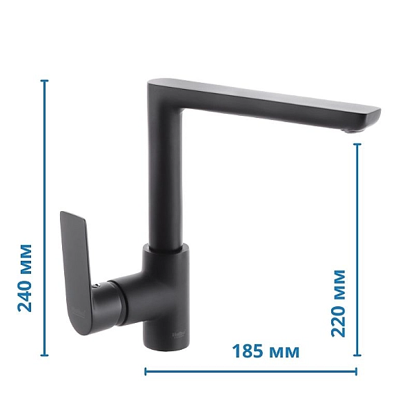 Змішувач для кухні Haiba Alex 018 Чорний (HB3927) - Фото - 2