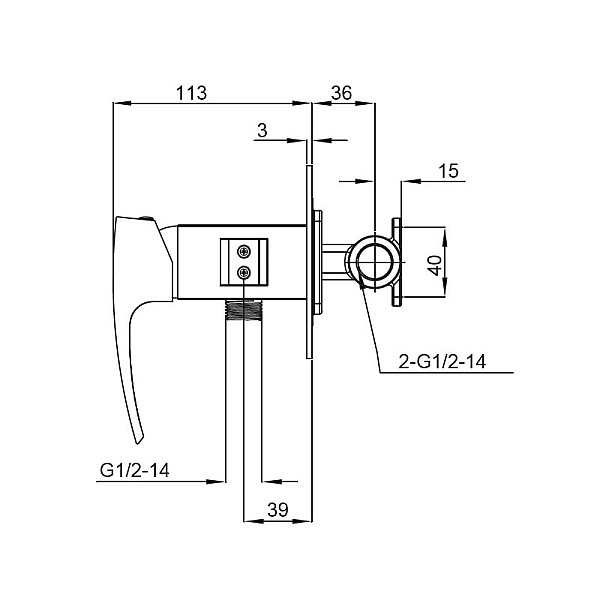 Змішувач для гігієнічного душу Koer KB-23007-05 (Колір чорний) (KR3469) - Фото - 2