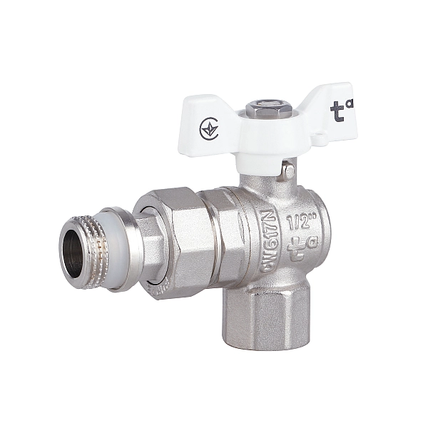 Кран кульовий "Американка" Thermo Alliance Forte 1/2" з антипротіканням кутовий SF223W15