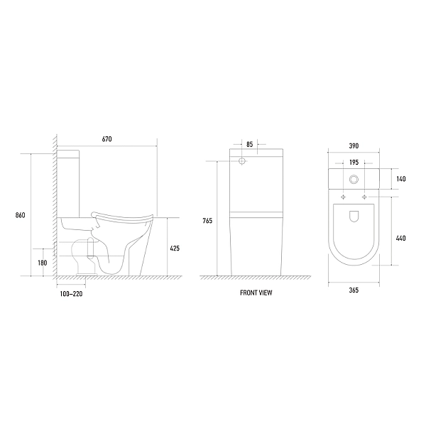 Унітаз-компакт ергономічний Koer TT-0202-T3 670x390x860mm система змиву TORNADO 3.0 (KR5614) - Фото - 3