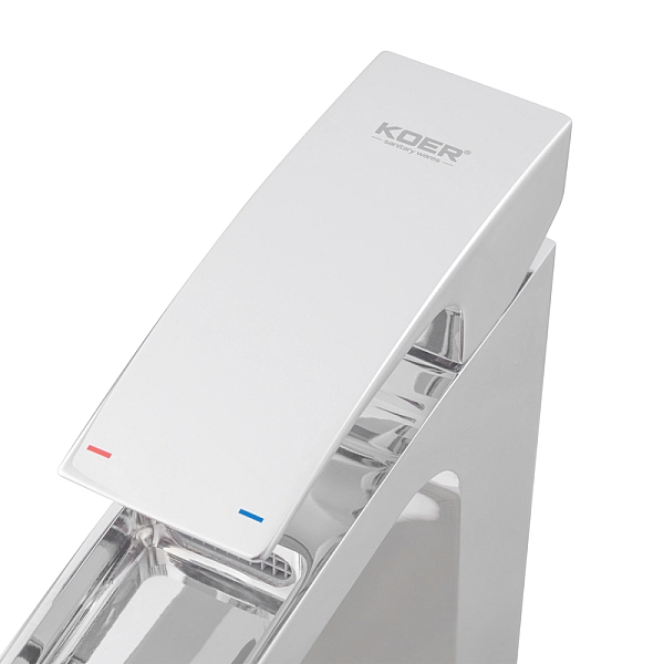 Змішувач для умивальника Koer KB-15007-01 високий водоспад (Колір хром) (KR3448) - Фото - 3