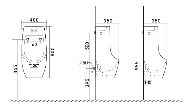 Пісуар підвісний Mixxus Premium BEVEL-1001 390x395x795mm з ІЧ-датчиком автоматичного змиву (MP6661) - Фото - 10