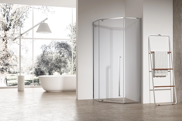 Душова кабіна без піддону Koer SR SC06-100x100x200-TR-01 прозоре скло Easy Clean 8мм, хром (KR5365) - Фото - 14