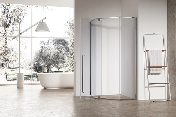 Душова кабіна без піддону Koer SR SC06-100x100x200-TR-01 прозоре скло Easy Clean 8мм, хром (KR5365) - Фото - 4