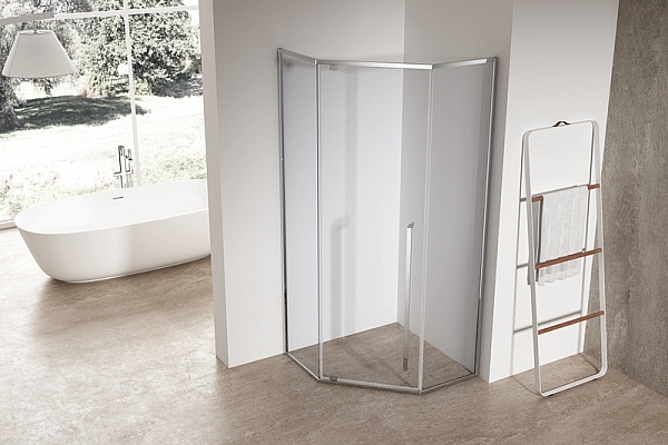 Душова кабіна без піддону Koer SR SC06-100x100x200-TR-01 прозоре скло Easy Clean 8мм, хром (KR5365) - Фото - 2