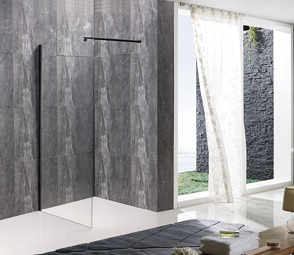 Душова перегородка Mixxus Premium FLAT SP02-90x200-TR Black Walk-In прозоре скло 8мм (MI6855) - Фото - 3