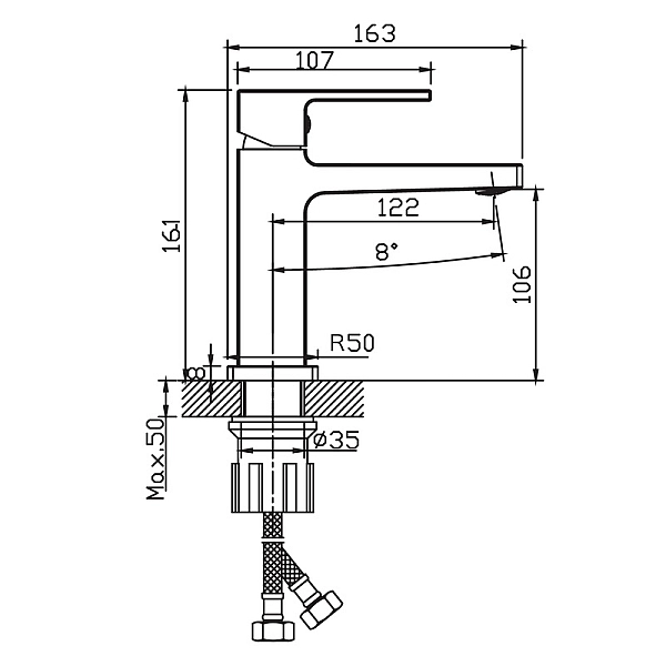 Змішувач для умивальника Haiba Kant 001 (HB9600) - Фото - 2