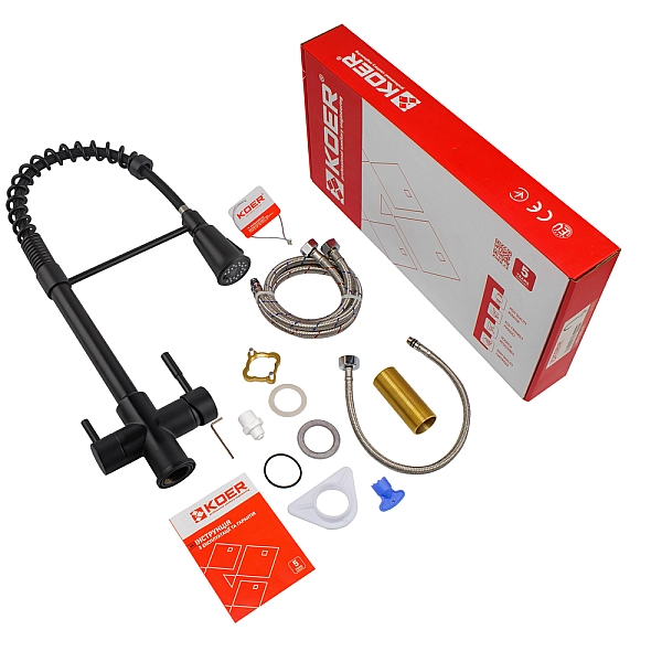 Змішувач для кухні Koer KB-72025-05 з виходом для питної води (вилив - пружина) (KR5015) - Фото - 6