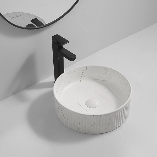 Раковина накладна Mixxus Premium WAVE-0102 MARBLE 370х370х130mm (MP6528) - Фото - 5