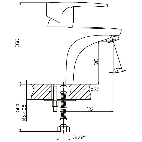 Змішувач для умивальника Haiba CEBA 001 (HB0025) - Фото - 2