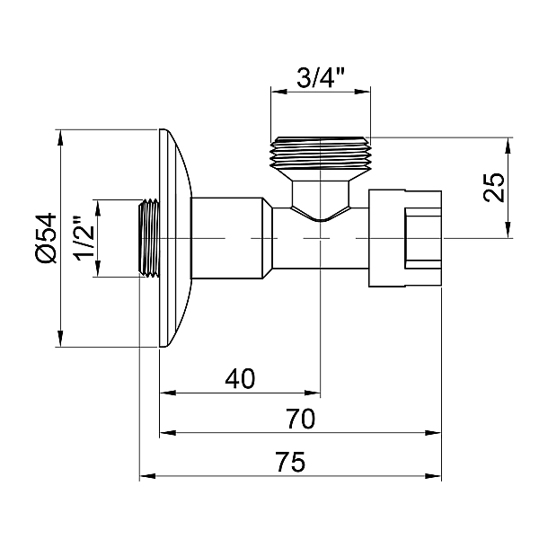 Кран приборный буксовый Icma 1/2"х3/4" угловой №519 - Фото - 2