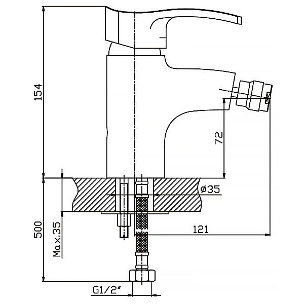 Змішувач для біде Haiba Focus 002 (HB0112) - Фото - 2
