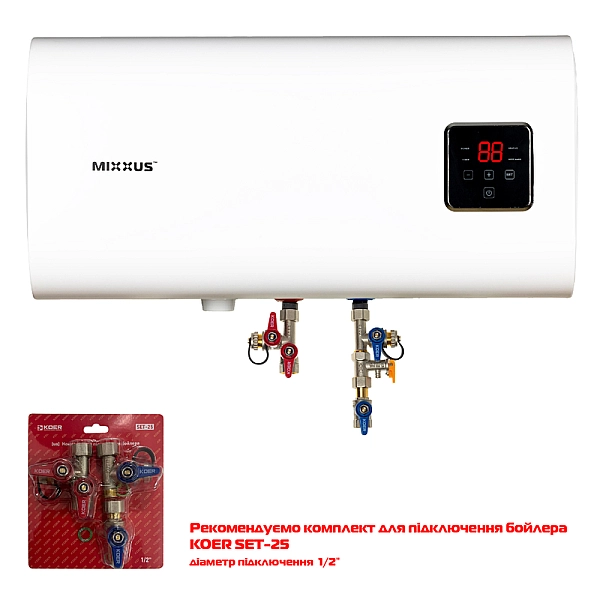 Водонагрівач "квадрат" Mixxus EWH-14080 CUBE WET(Н) накопичувальний 80 л, мокрий тен 2,0 kW (WH0615) - Фото - 4