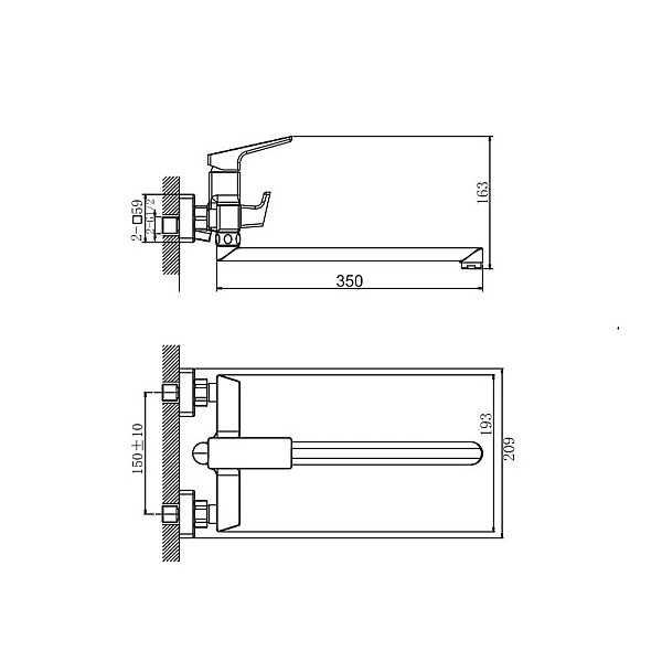 Змішувач для ванни Haiba Turin 006 Euro (HB9656) - Фото - 4
