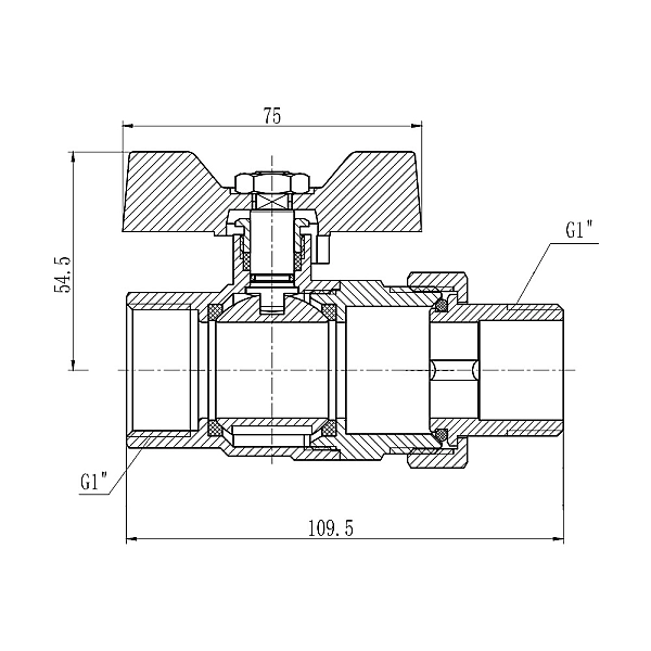 Кран шаровой "Американка" Thermo Alliance Forte 1" прямой SF220W25 - Фото - 2