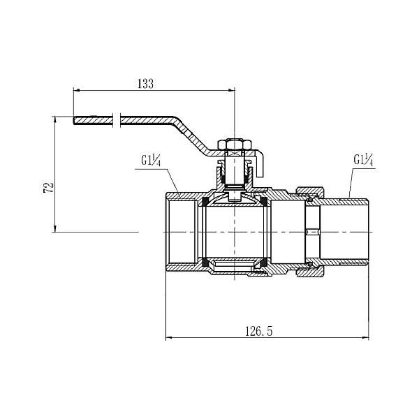 Кран шаровой "Американка" SD Forte 1" 1/4 прямой SF220W32 - Фото - 2