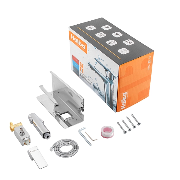 Змішувач для гігієнічного душу Haiba GAUDI 069 з тримачем для туалетного паперу (HB9596) - Фото - 4